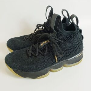 Nike CLEARANCE  Lebron 15 GS Black Sneakers 7Y or Wms 8.5